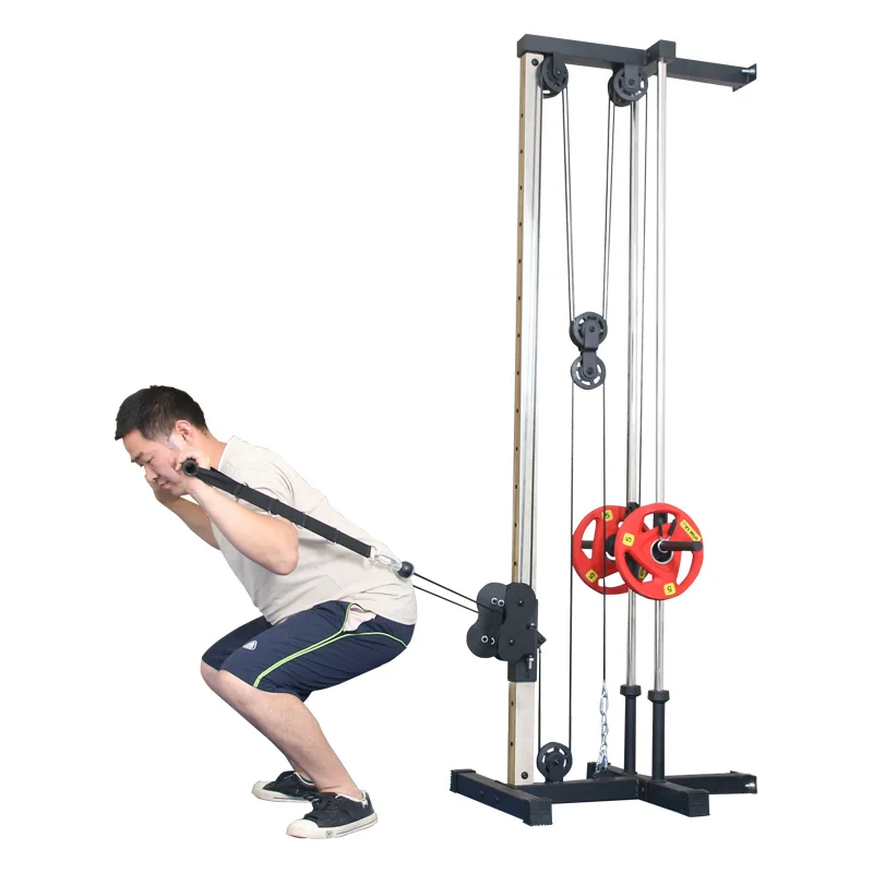 

Home Cable cross Squat Rack Cable Station Pull Down Gym Machine with Adjustable Dual Pulley System For Home Gym Fitness