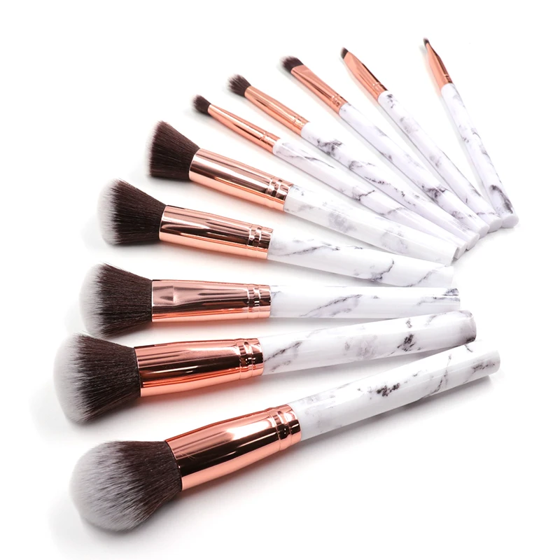 

Wholesale Makeup Brush Pot Private Label 11pcs Face/eye Soft Dense Synthetic Hair Wood Handle Makeup Brushes Set With Bag