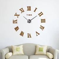 

large DIY decorative frameless 3d home office Roman numerals wall sticker clock decals