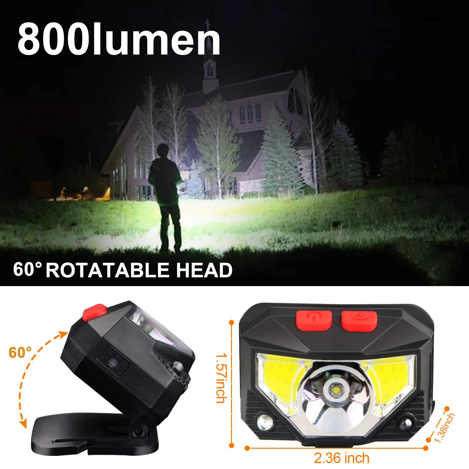 Outdoor High Power Motion Sensor LED Headlamp USB Rechargeable Waterproof Headlamp for Camping factory