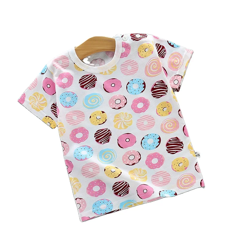 

Baby Girls Summer T-shirt Kid Cartoon Animal Donut Tops Tees T Shirt Tshirt Cotton Clothing