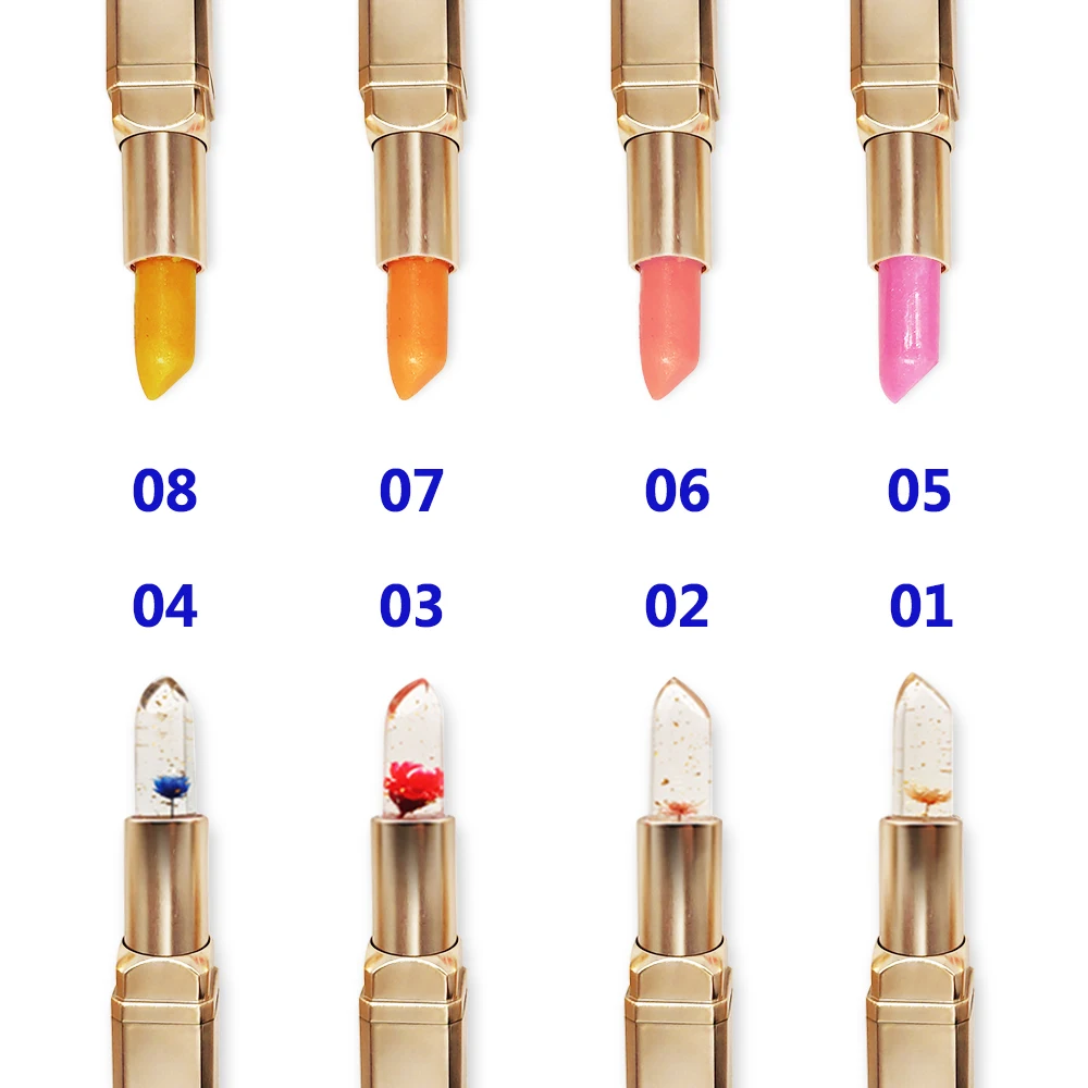 

No logo Transparent flower lipstick temperature color cosmetics jelly flower lipstick