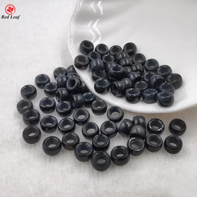 

Natural Obsidian Stone Round Big Hole Beads Loose Gemstone for DIY Jewelry making
