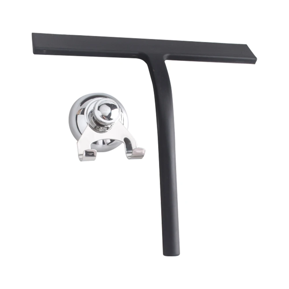 

Black Silicone Rubber Blade Shower Window Squeegee With Hook Silicone Squeegee Bathroom Squeegee for Shower Doors