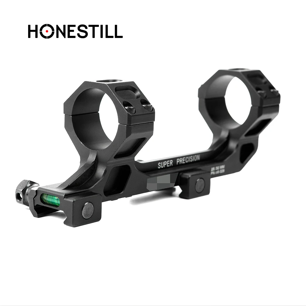 

AR15 M4 M16 Extend Dual Ring Defense Rifle Optical Scope Mount 1 Inch /30mm Picatinny Weaver Rail with Bubble Level, Black