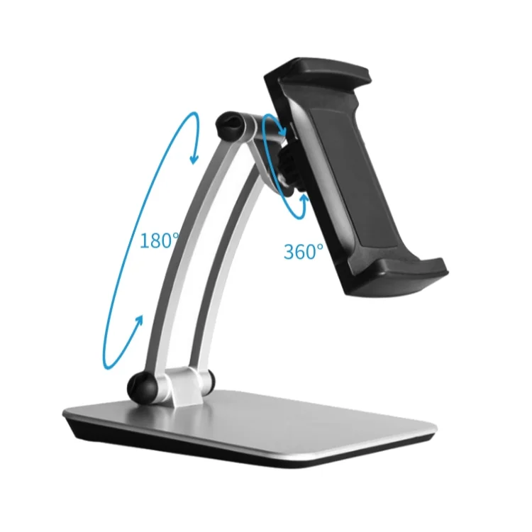 

TM08 Max Stretch 260mm Lazy Aluminum 360 Rotating Foldable Universal Tablet Desk Stand Tablet Holder