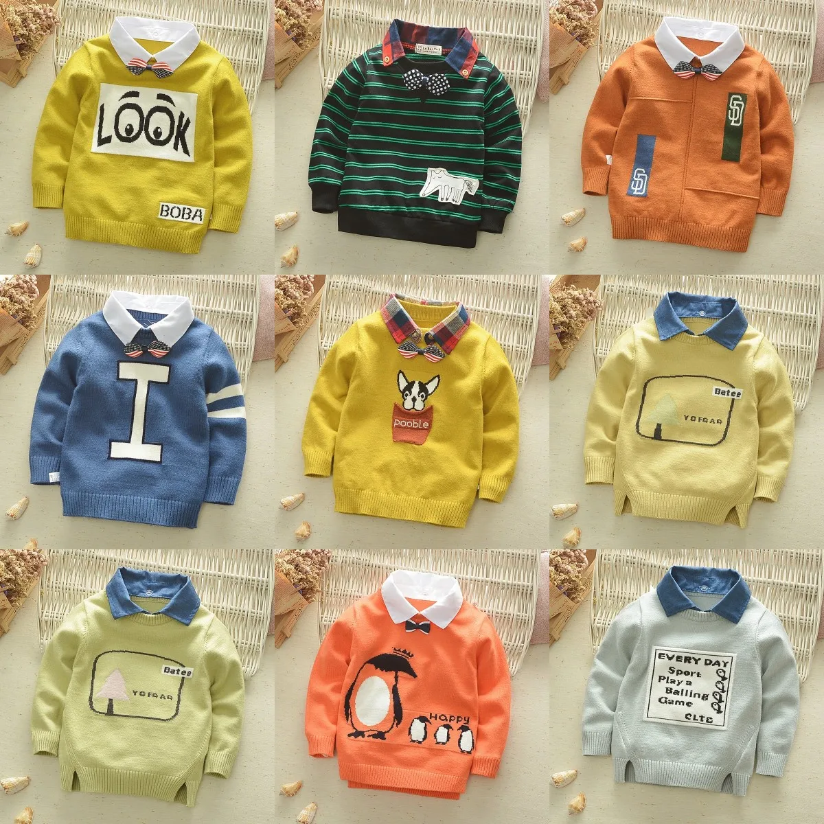 

2021 high quality children and wool clothing winter Korean version baby thickened mink sweaters for boys and girls