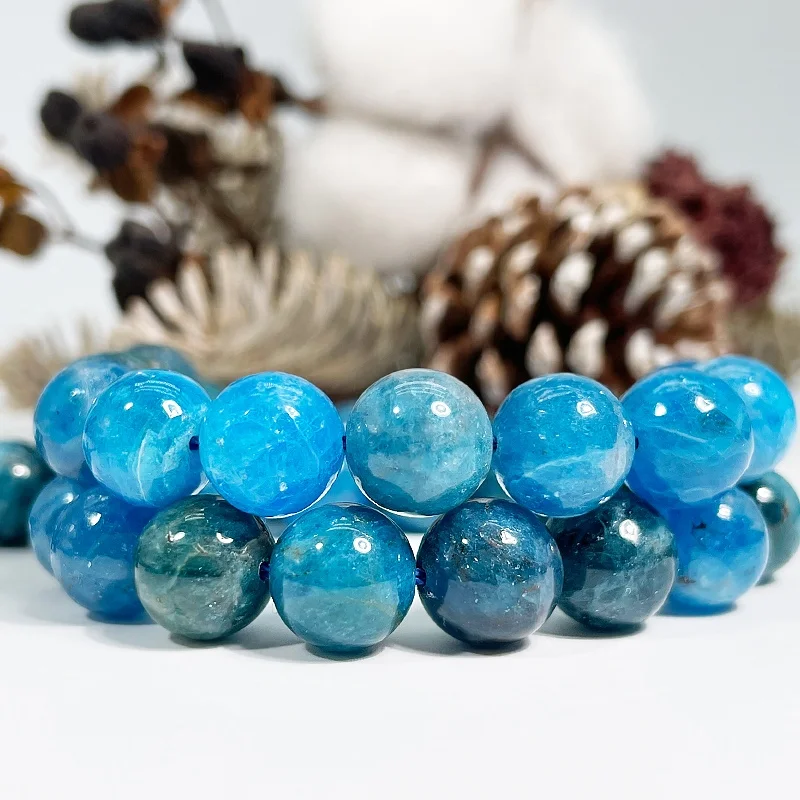 

Natural Blue Apatite Gemstone Loose Beads for Necklace Bracelet Earrings Making 15.5 Inches Each Strand