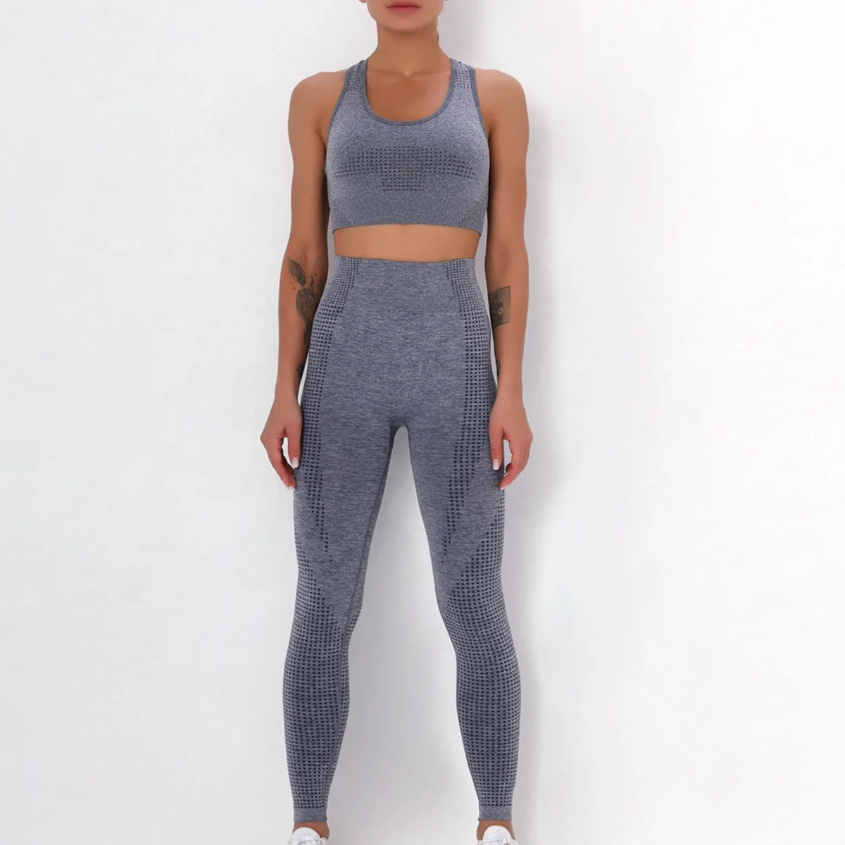 

Women Seamless Yoga Set Gym Fitness Sports Suit Workout Wear Clothing Sportswear Printing Or Embroidery Spandex / Polyester, Customized colors