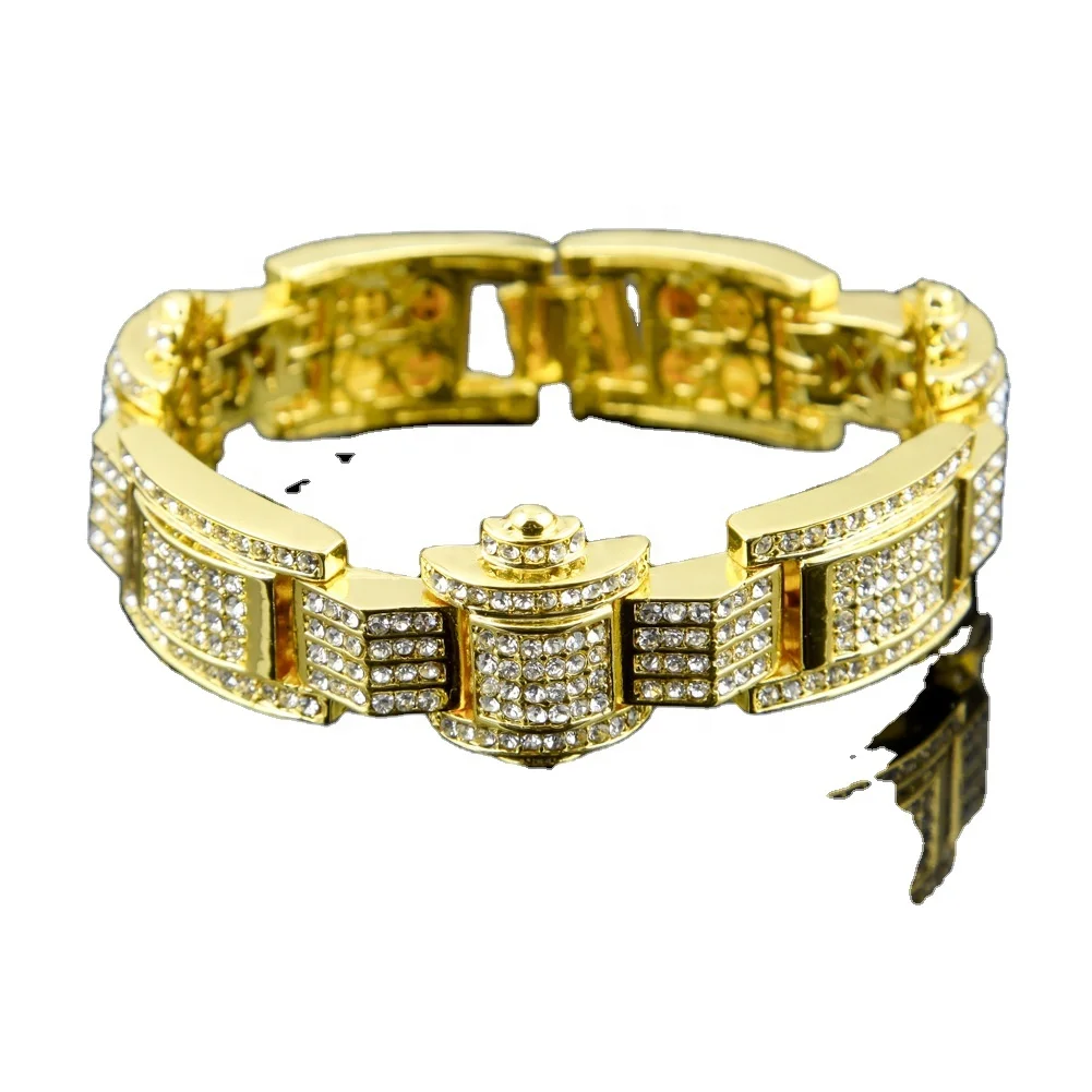 

Hip-hop jewelry set diamond cool fashion style wholesale men's luxury bracelet