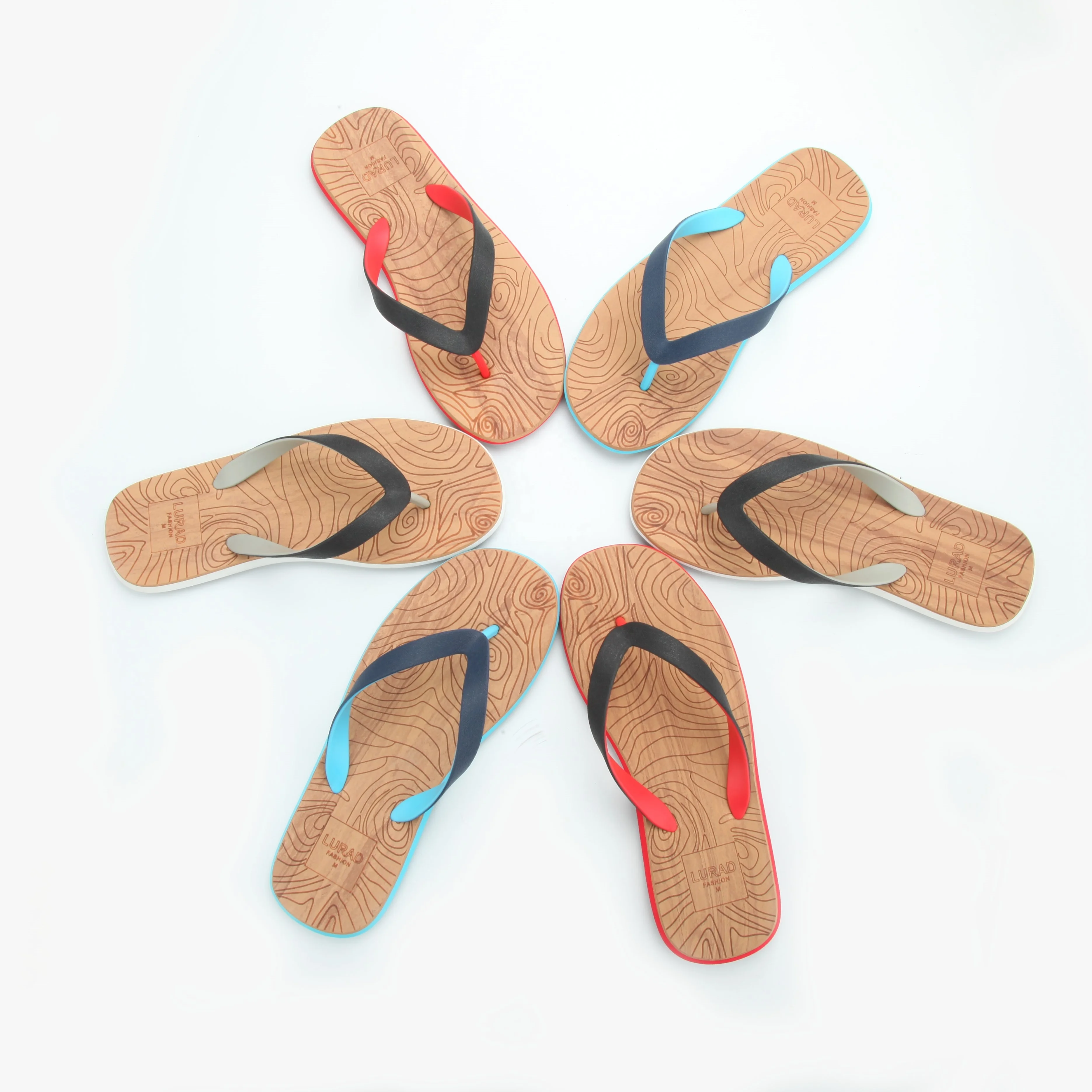 

Fashion Wooden Graphic Flat Flip Flop Man Beach Flip Flop Casual Rubber Slipper