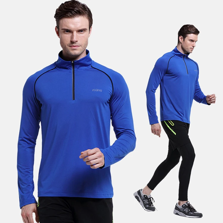 

dry fit half zip mens sports wear fitness tshirt for men full sleeve