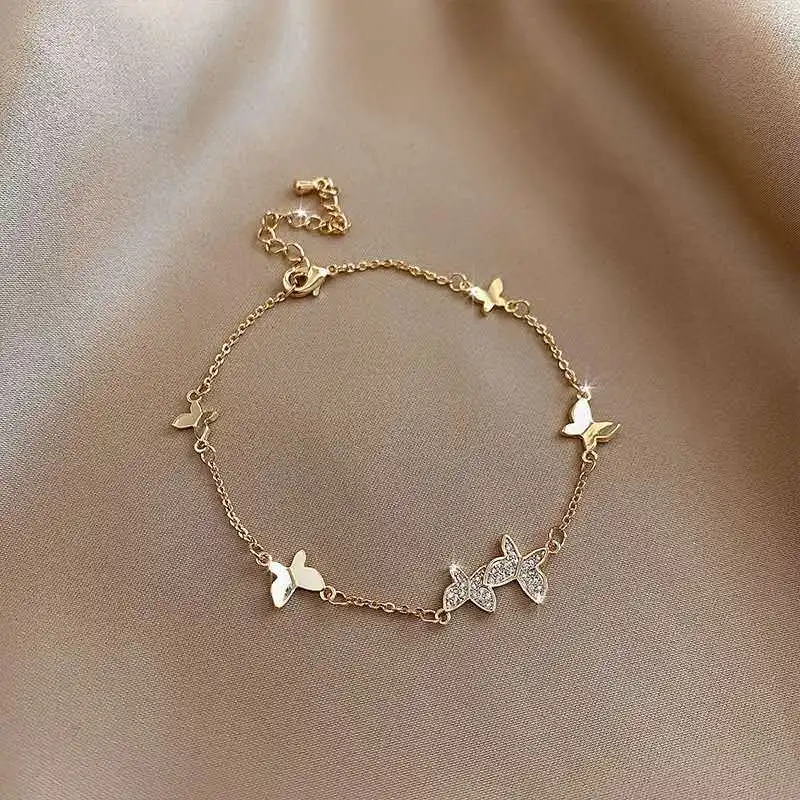 

Trendy Cubic Zirconia Crystal Hot Butterfly Bracelet Luxury Cz Stone Gold Adjustable Bracelet For Women Jewellery Bracelet