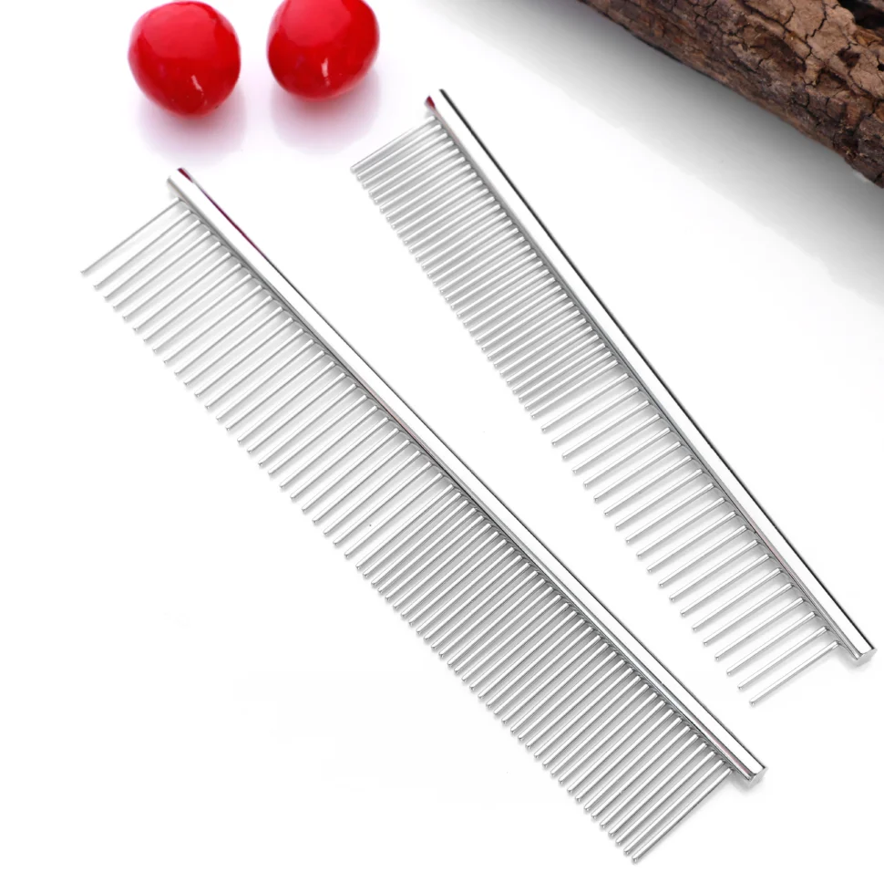 

Pet comb Stainless steel silver Pet lightweight comb for dog and