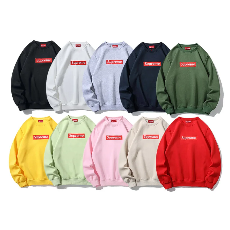 

IHJ7013 men oversizesd sweatshirt loose pullover oneck velvet embroidery hoodie