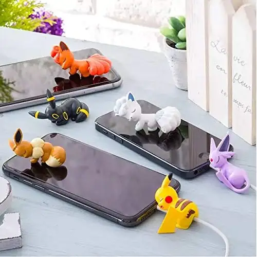 6PCS Pokemon Cable Bite Animal Cable Protector For Phone