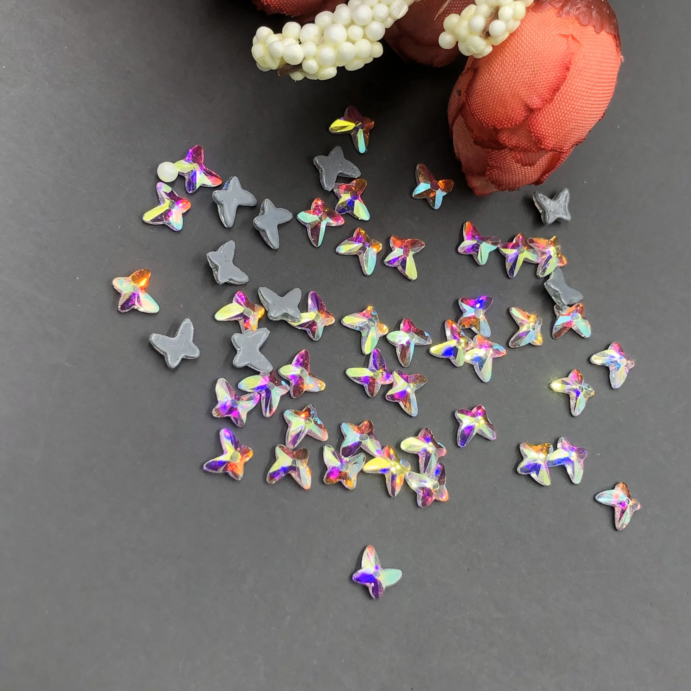 

C&Y High Quality Hotfix Butterfly Shape Crystal Stone For Nail Art Charms Rhinestone