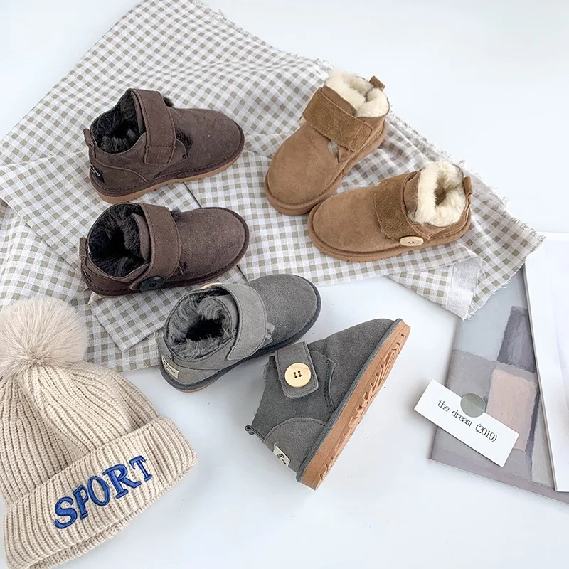 

Winter Infant Toddler Boots Warm Plush Baby Girls Boys Snow Boots Outdoor Soft Bottom Non-Slip Child Kids Boots Shoes