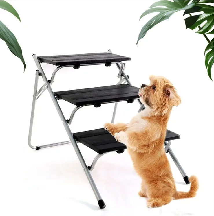 

New Portable Durable Three Layers Pet Climbing Ladder Dog Stairs Ramp Dog Stairs Collapsible Dog Stairs Car