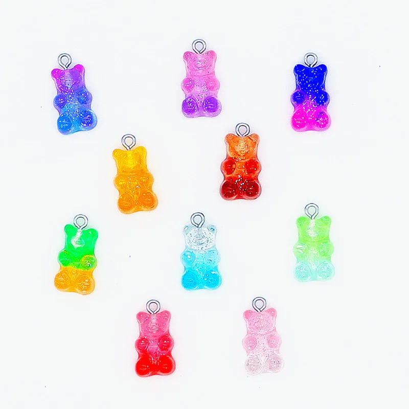 

New Cute Resin Gummy Bear Pendant Charms Mixed Color For Woman Girls Cartoon Jewelry DIY Marking Findings WHolesale, Photo