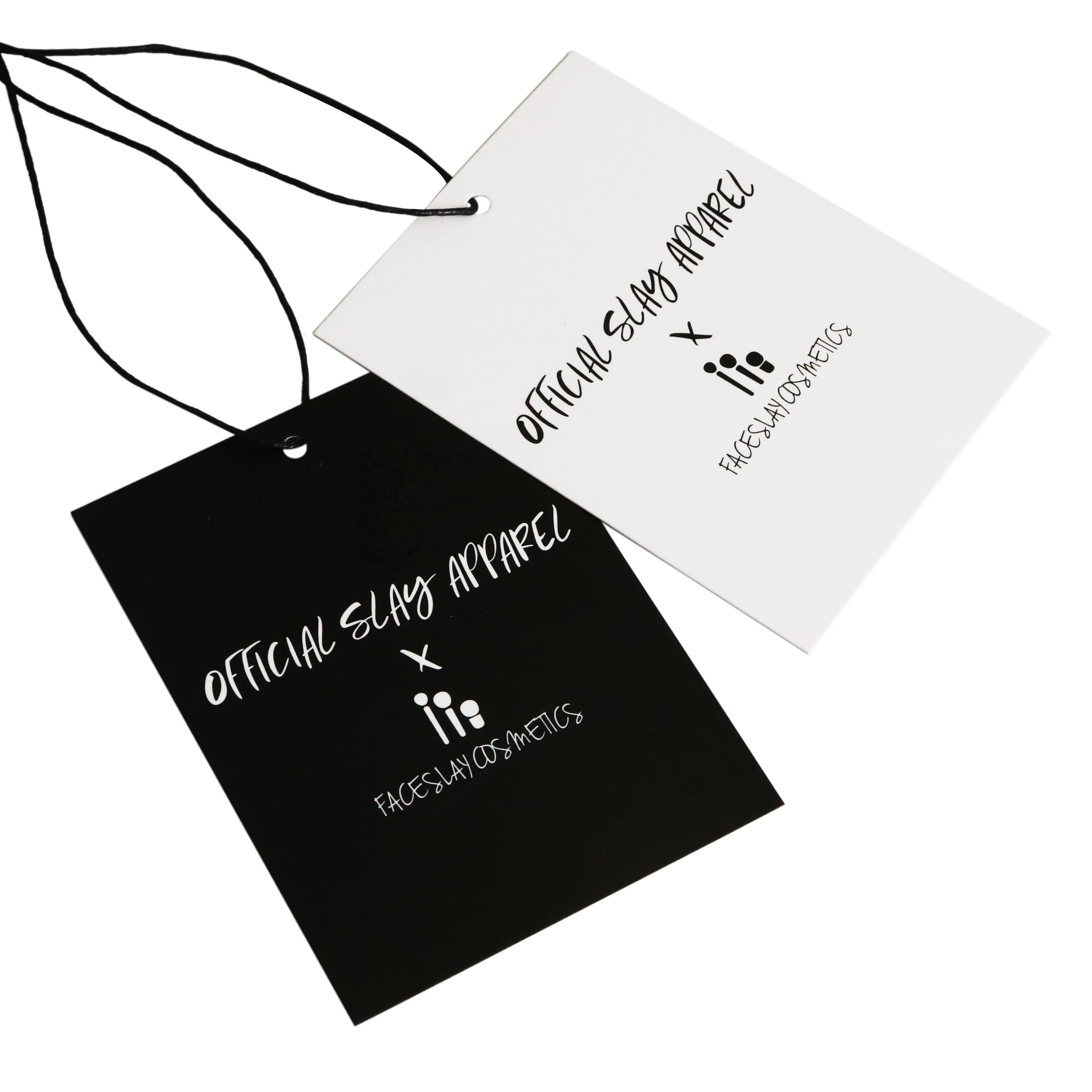 

Luxury custom black Color Jeans Paper Hang Tag with logo printed