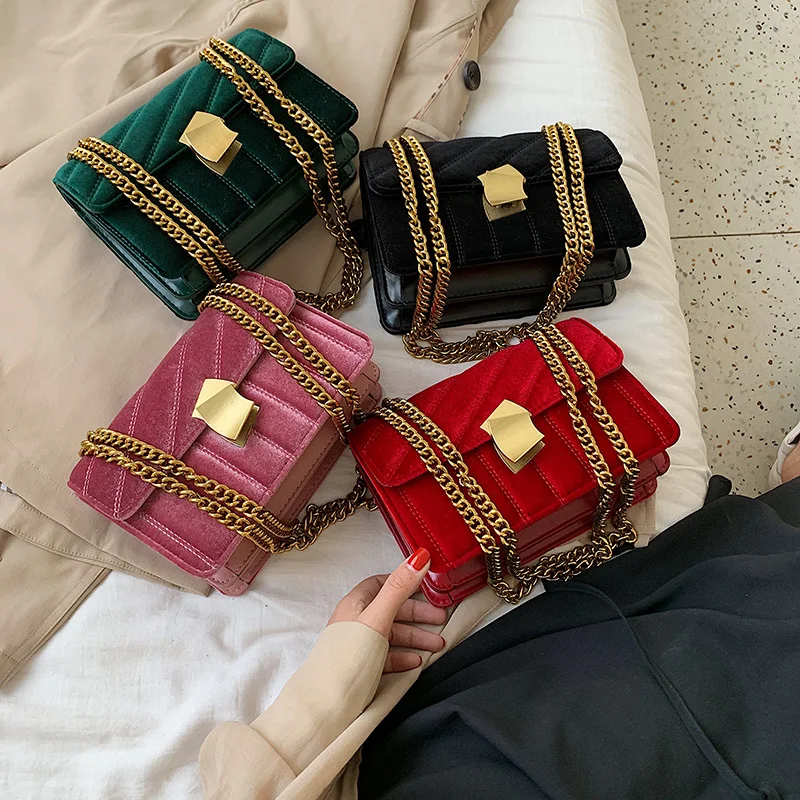 

Wholesale fashion velvet special lock ladies shoulder bag/bags women handbags purses