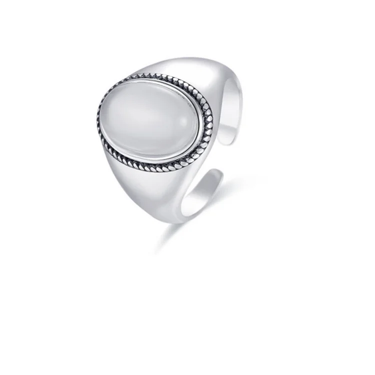 

High quality agate gemstone 925 ring wedding rings set couple engagement