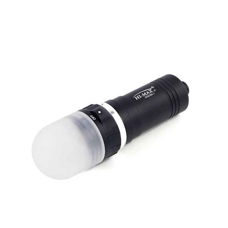 

Hi-max Strobe 1 3 LED 8 hours Long Using time Waterproof Diving Lighting Leading Instructor Strobe Dive Light, Black