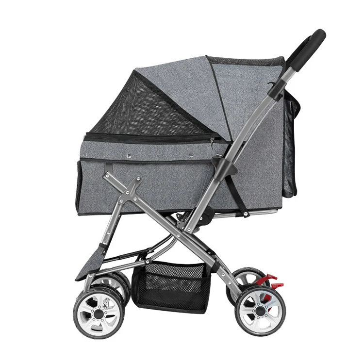 

Wholesale Popular Hot Sale Luxury Foldable Pet Travel Trolley Stroller for Cat Dog Large Dog Breathable Outdoor Cart