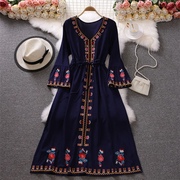 

High Quality Latest Popular Luxury Women Abaya Clothes Embroidered Muslim Long Dress Other Robes