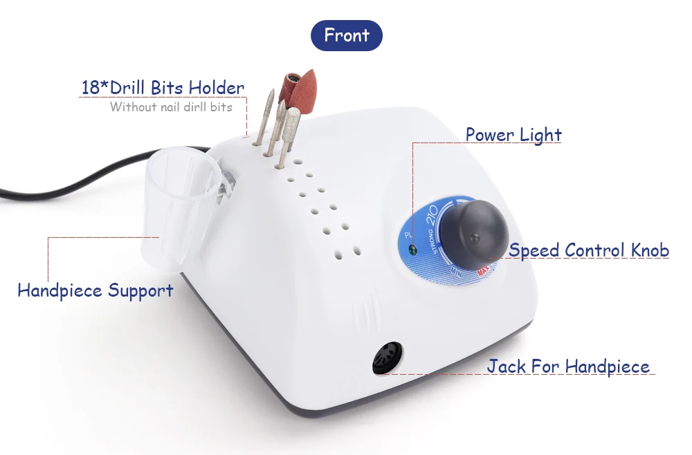 
Korea 40000 RPM Original strong 210+105L strong manicure machine nail salon drill 