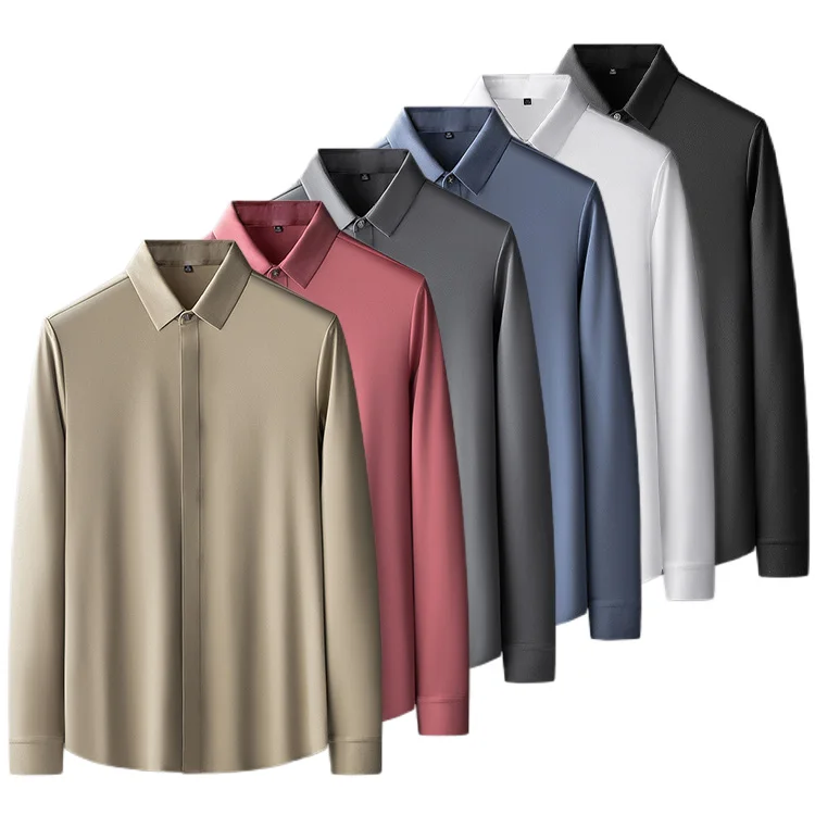 

Latest Spring Autumn New Full Sleeves Solid Formal Business Casual Professional Dress Shirt For Men's, Custom color