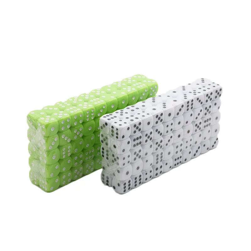 

100 pieces Colorful High Quality  acrylic gaming Dice for adult, Orange,black,pink,green,white..