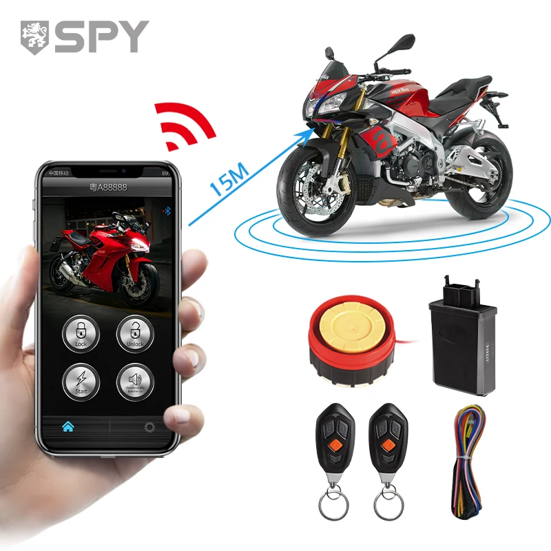 

SPY thief alarm kit for motorcycle remote security alarm 2 way bt