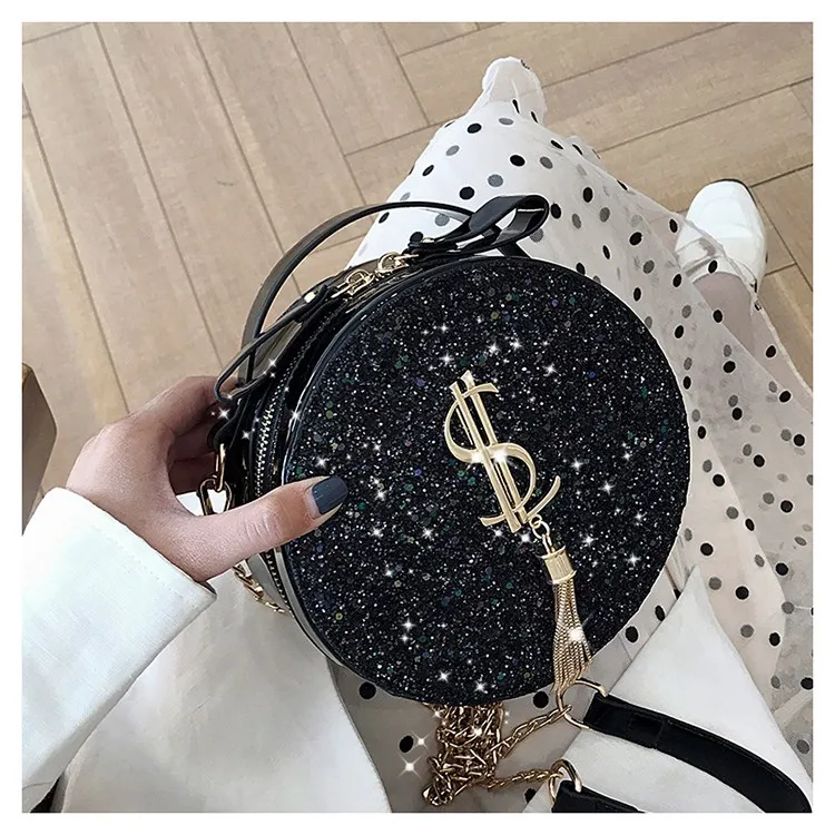 

Kenbo Summer Trendy Small Bling Hand Bags 2021 Women New Fashion Round Purses and Handbags, Pink,black,silver