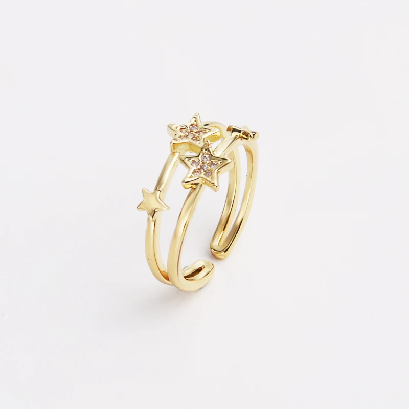 

Double Star Open Ring Simple Fashion Ring Women, Picture shows