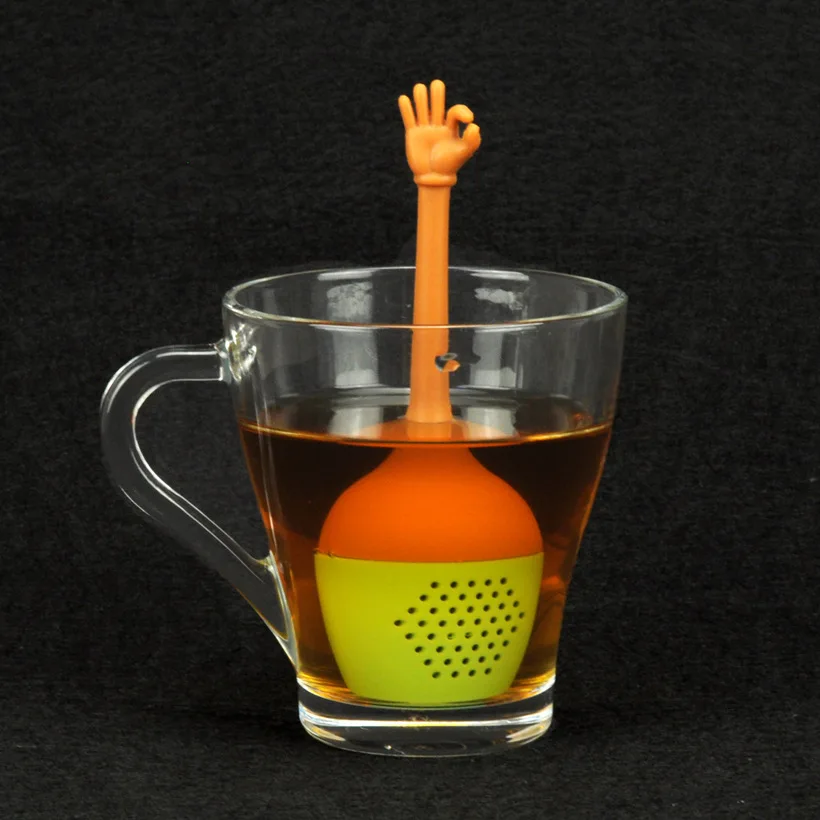 

Creative Silicone Gesture Shape Tea Infuser Tea Bag, Custom colors
