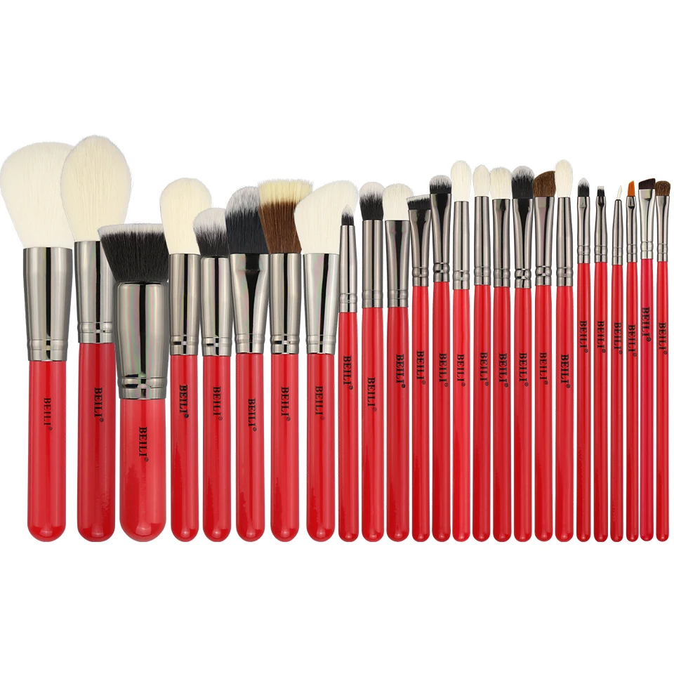 

BEILI high quality makeup brushes private label 25pcs set red vegan makeup brush set maquillajemake al por mayor wholesale