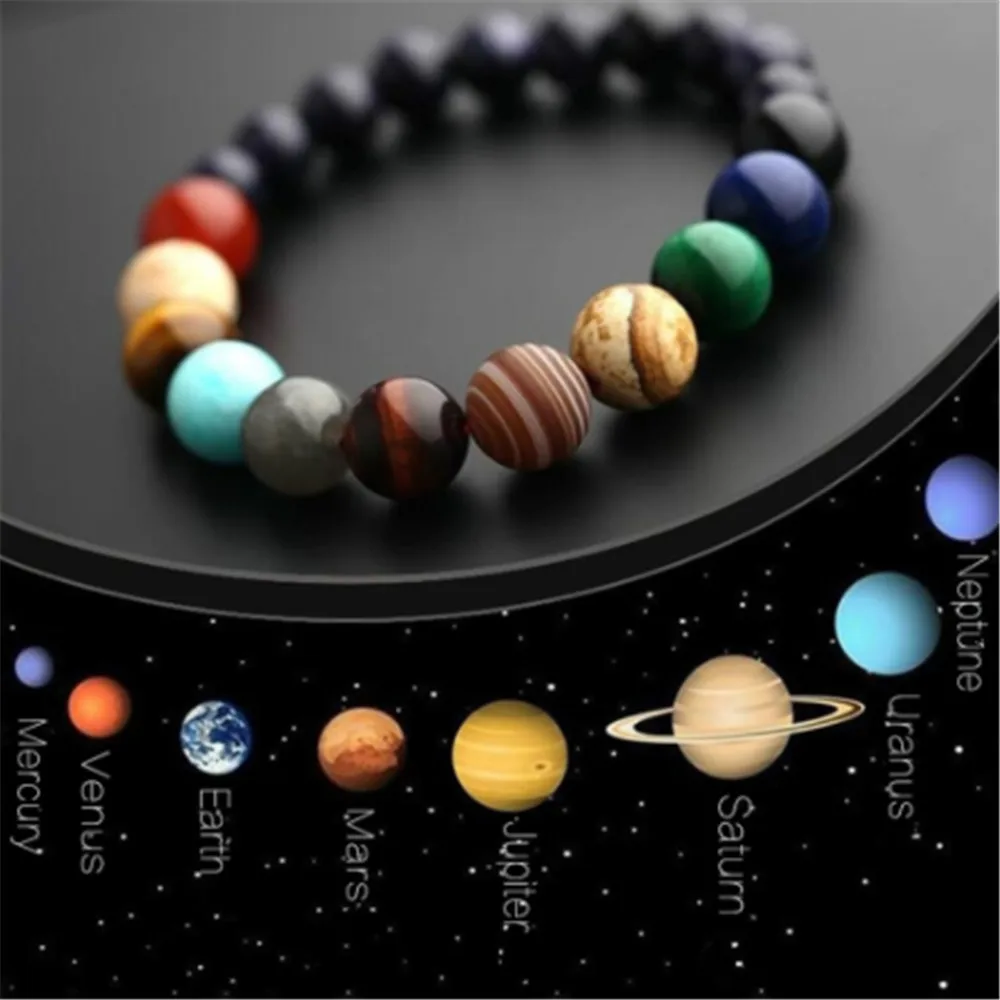 

2020 Eight Planets Bead Natural Stone Universe Yoga Solar Chakra Bracelet for Women Men Jewelry Gifts Drop Shipping