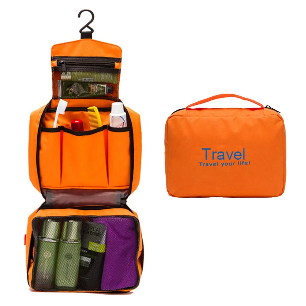 

Large Capacity Foldable &Portable Waterproof Hanging Travel Organizer Toiletry Cosmetics Makeup Bag, Orange,pink,blue,green