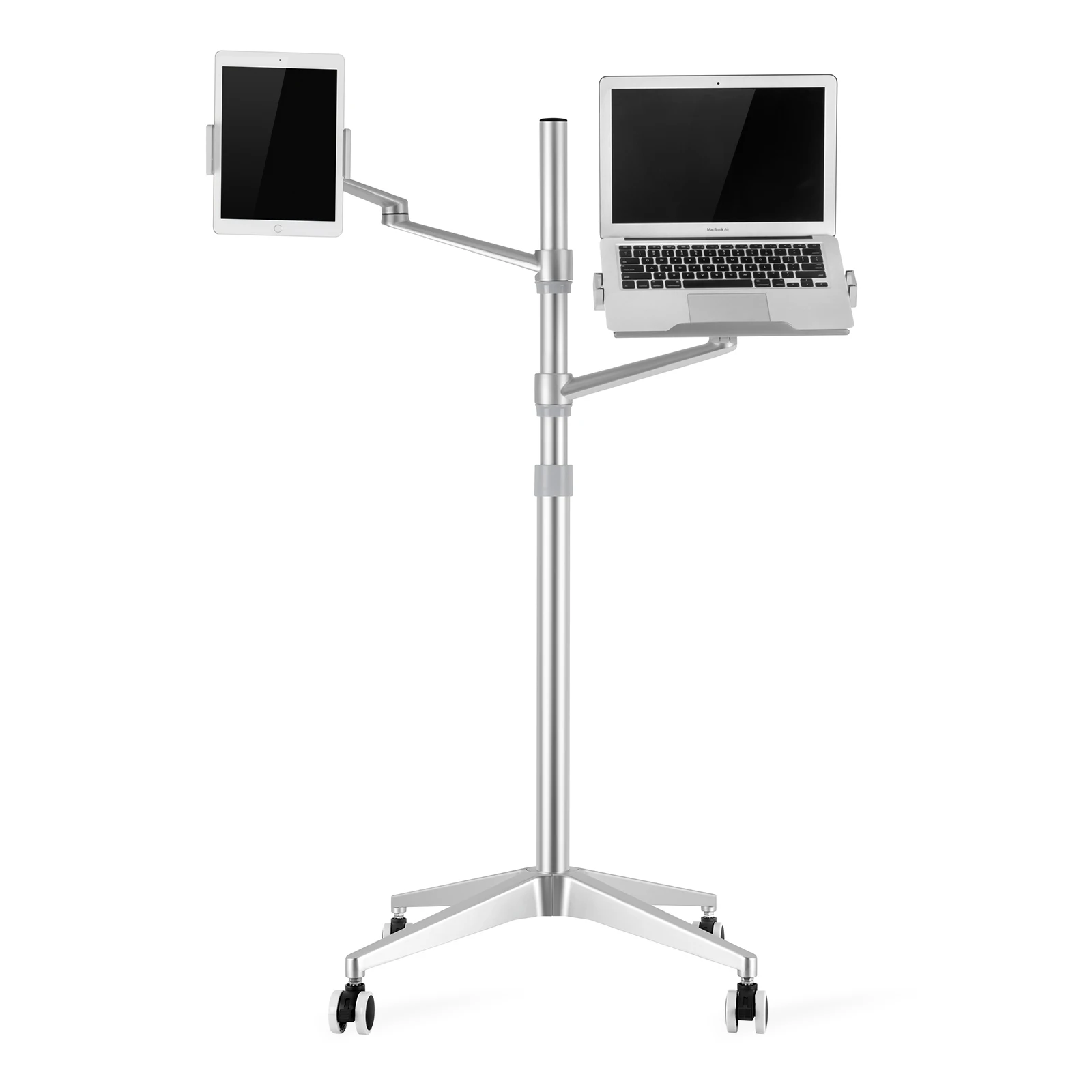 

UPERGO Tablet and Laptop Floor Stand 2-in-1 tablet and laptop floor stand rolling dual arm