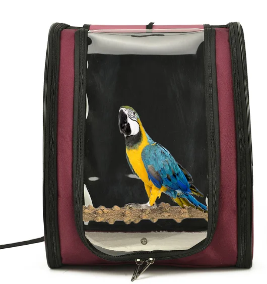 

C&C 2020Pet products pu leather capsule pet backpack parrot travel bag cute carrier bag pet bird carrier, Black, grey, as per your special request