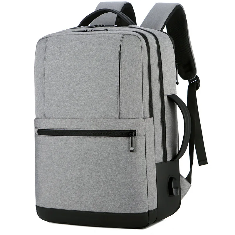 

Wholesale Custom Large Capacity Business Laptop Backpack Casual Lightweight Waterproof Travel Backpack Bag With USB Charging, Black,dark grey,light grey