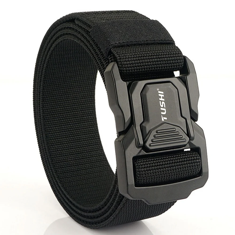 TUSHI Multi-Functional Combat Belt Thickened Double Layer Nylon Canvas Fabric Custom Aluminum Alloy Buckle Premium Tactical
