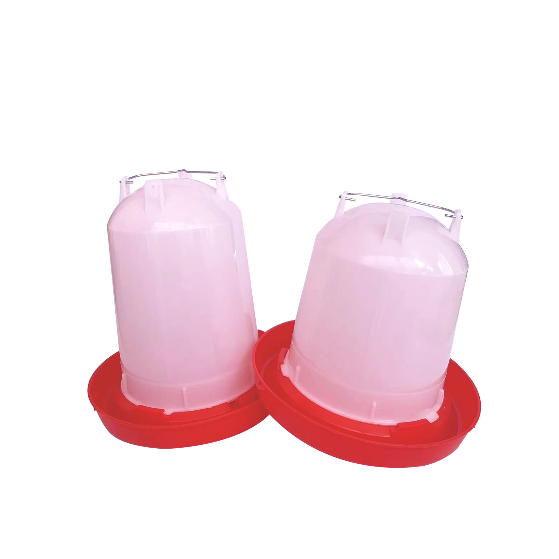 New 14L Portable Plastic PP Red and White Chicken Drinker with Leg Poultry Drinkers and Feeders for Chicken