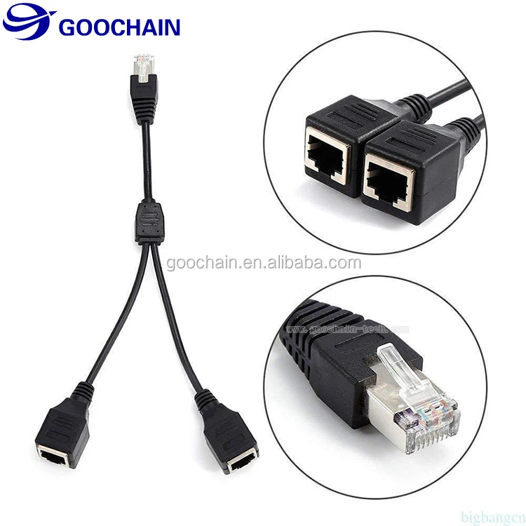 FairOnly R-J45 Male To Dual Female Computer Connector Wire LAN Splitter Extension Cable Network Lead Extender Extension Cable Electronic Items 