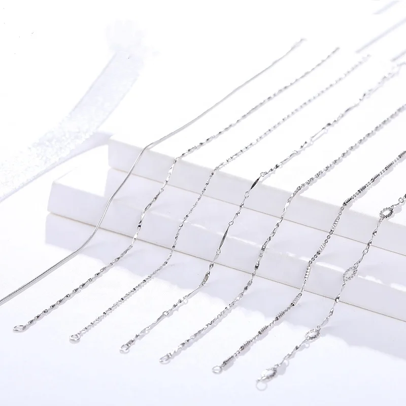 

Simple Atmosphere Prevent Allergy 925 Sterling Silver Chain Wholesale Cheap Various Type Silver Chain Necklace