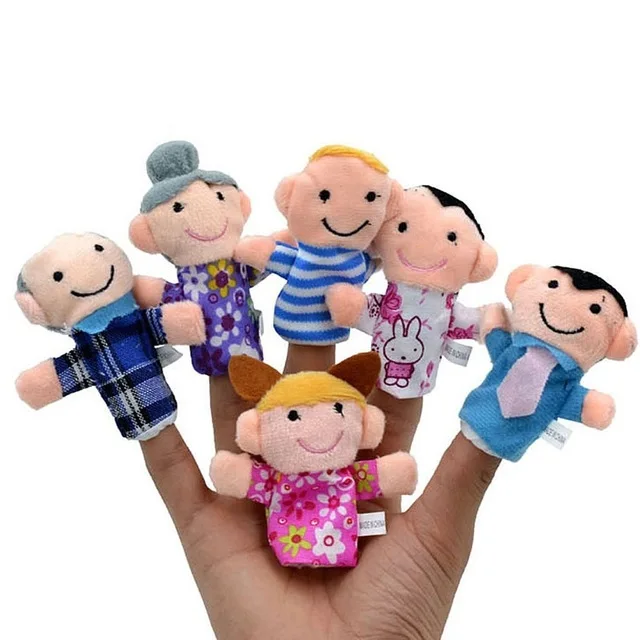

Baby Cartoon Animal Family Finger Puppets Role Play Tell Story Props Soft Plush Cloth Doll Educational Toys For Children Gifts