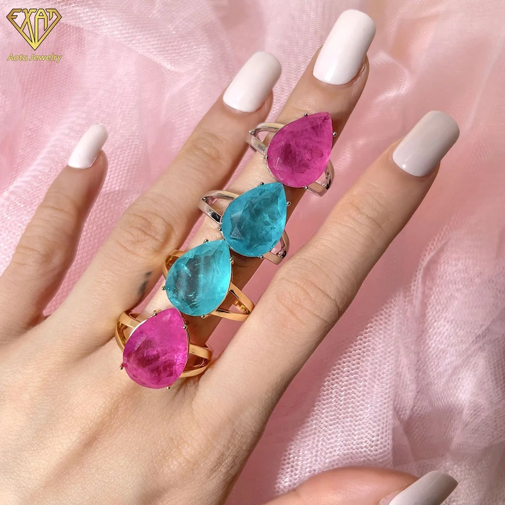 

ladies party semijoias jewelry fusion diamond pear finger rings