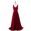 Hot Sale Red A-Line Chiffon Sleeveless bridesmaid dresses long With beaded